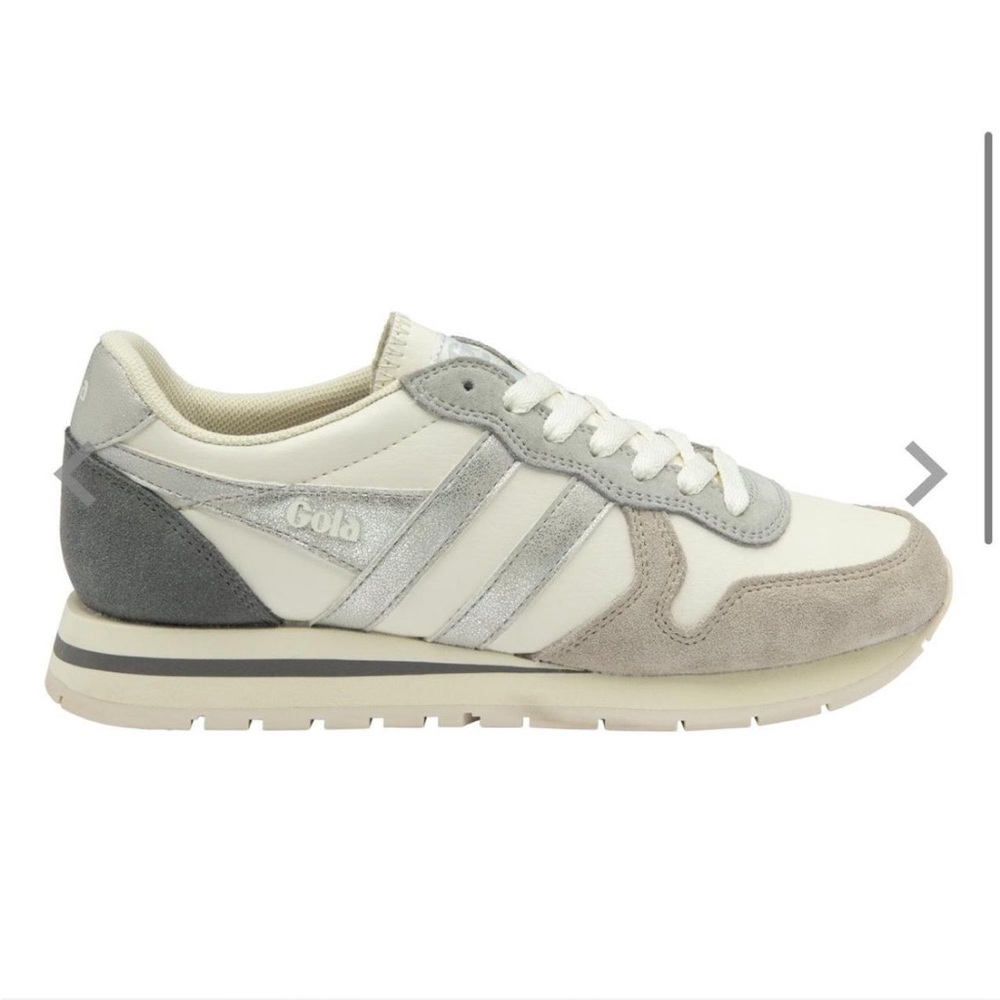 Gola Women's Cream, Gray and Silver Retro Runner Sneakers